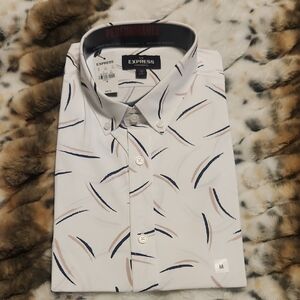 BNWT Express Men’s Performance Button-Down Shirt-Slim Fit